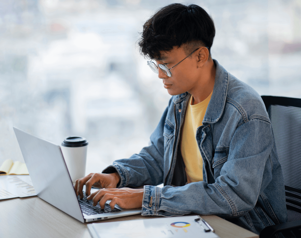 Student using a laptop for digital learning