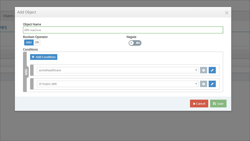 Using an object to group multiple primitives and set their logical relationships