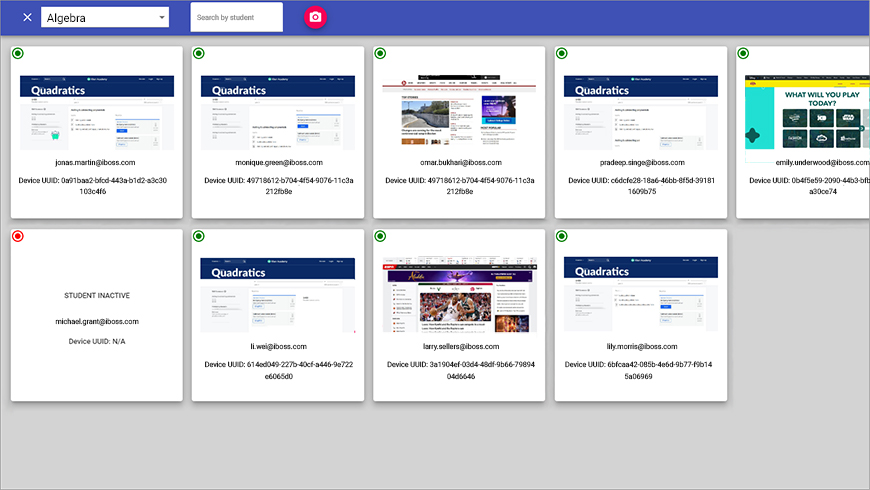 Viewing students in a Google classroom