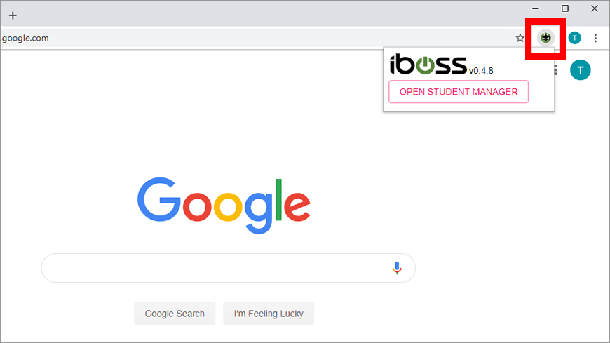 Clicking the iboss Enhance Google Classroom extension