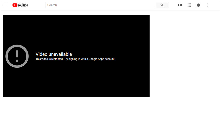 Restricted video is unavailable
