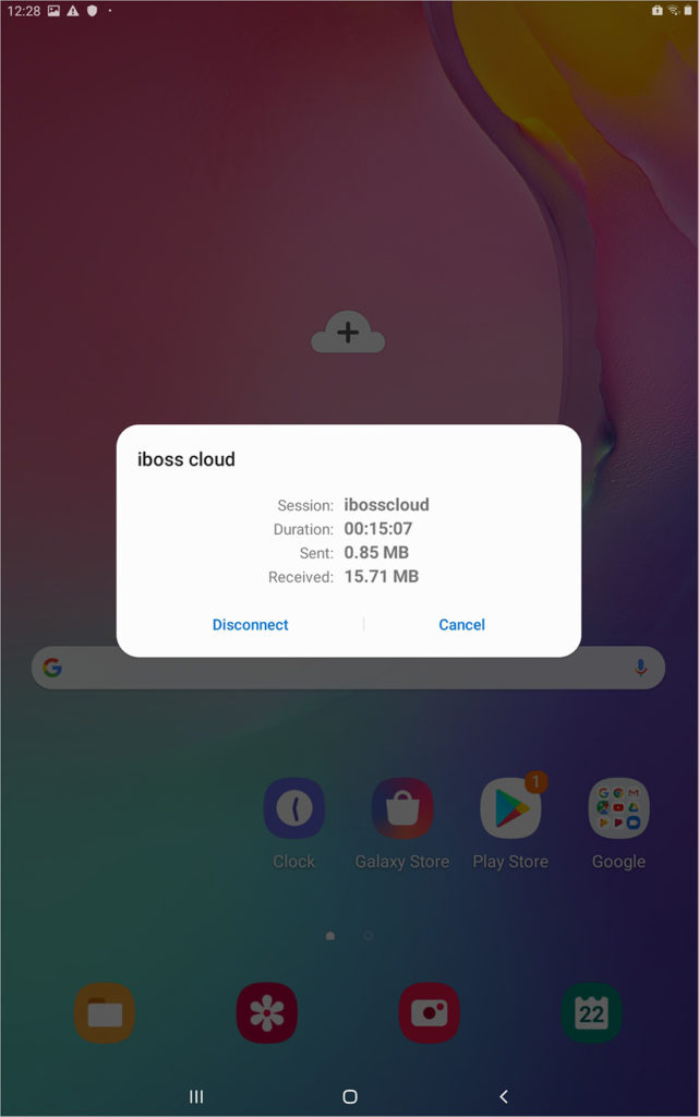 The Connection Status window is easily accessible from the Notifications list