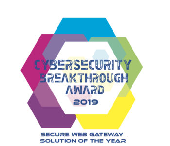 Cybersecurity Breakthrough Awards logo with winning title