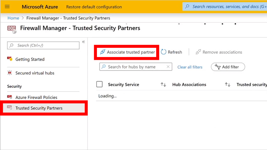 Selecting Trusted Security Partners from the Azure Firewall Manager