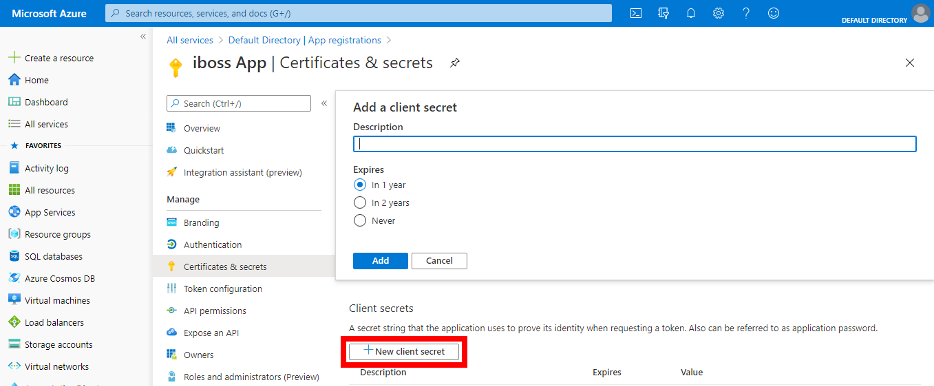 New Client Secret