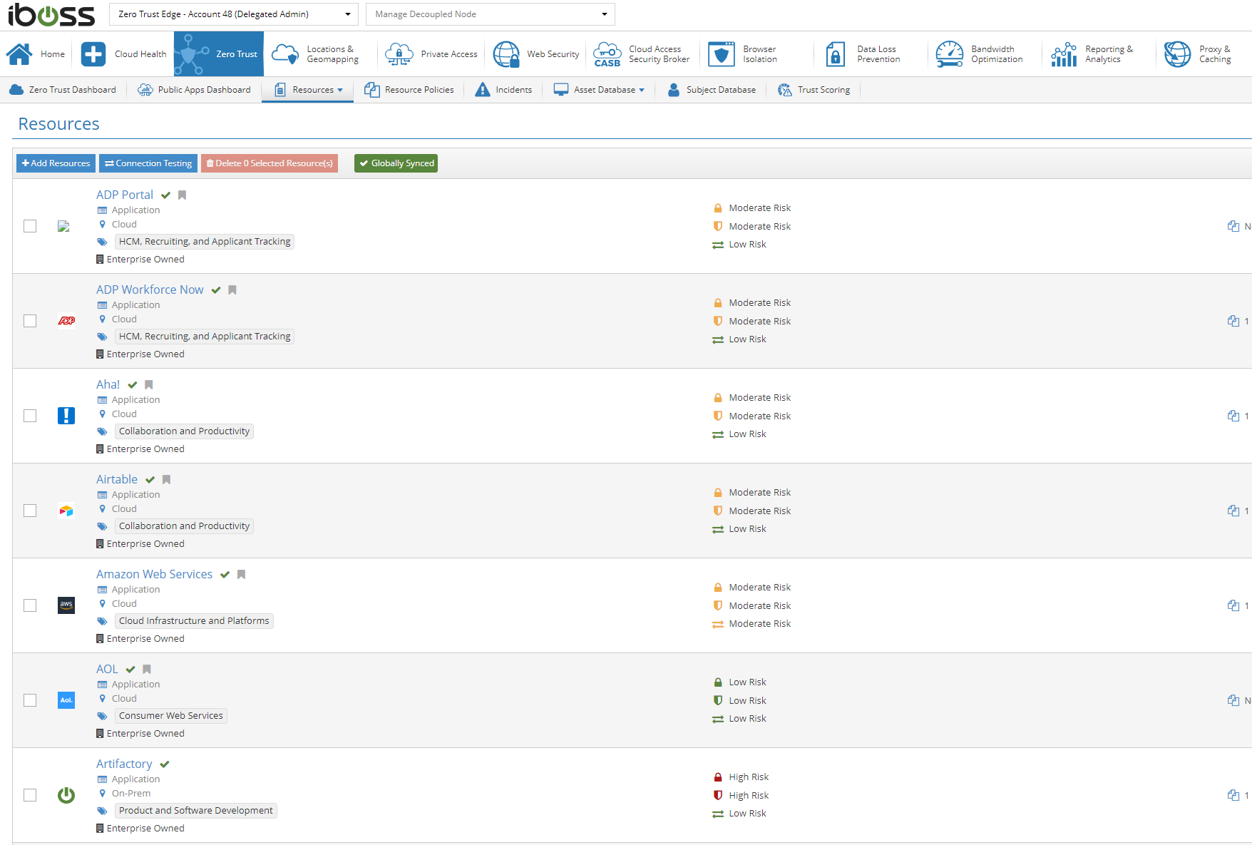 Employs Unified Resource Catalog for SaaS, cloud and on-prem resources